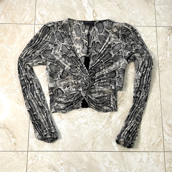 Garcia Snake Skin Blouse with twisted front and cut outs - Picture 1 of 1